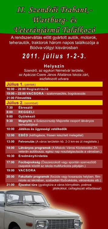 és Veteránjármű Találkozó - Szendrő