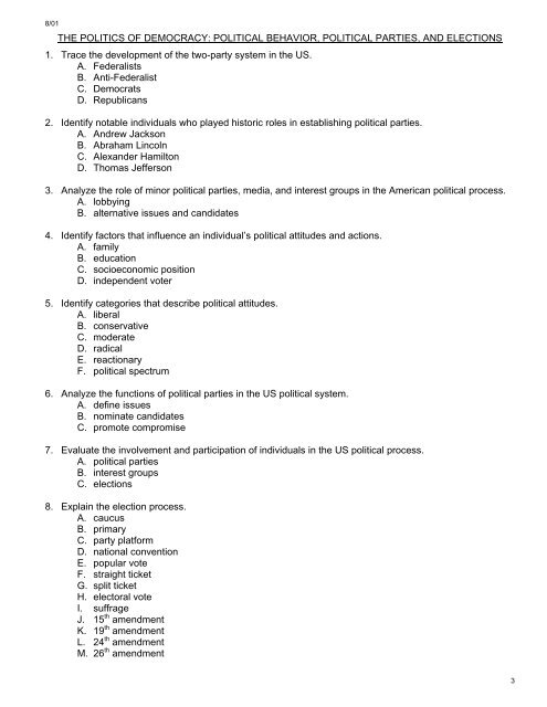 US Government Final Exam Review