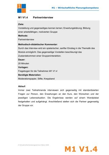 Kennenlernen partnerinterview