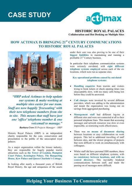 Historic Royal Palaces Actimax