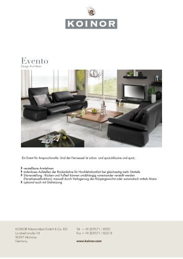 KOINOR - SOFAS: Evento - polster wiesrecker