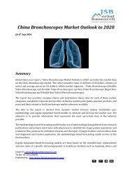 JSB Market Research : China Bronchoscopes Market Outlook to 2020