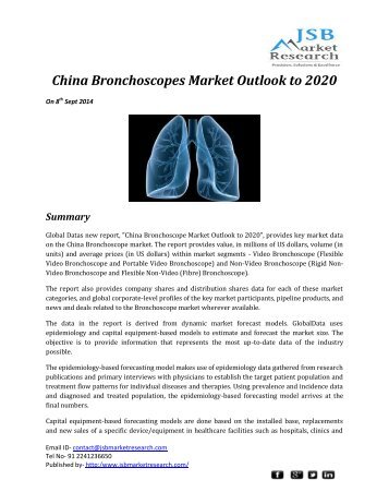 JSB Market Research : China Bronchoscopes Market Outlook to 2020