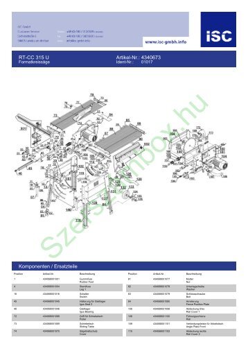 RT-CC 315 U Artikel-Nr.: 4340673 Komponenten / Ersatzteile