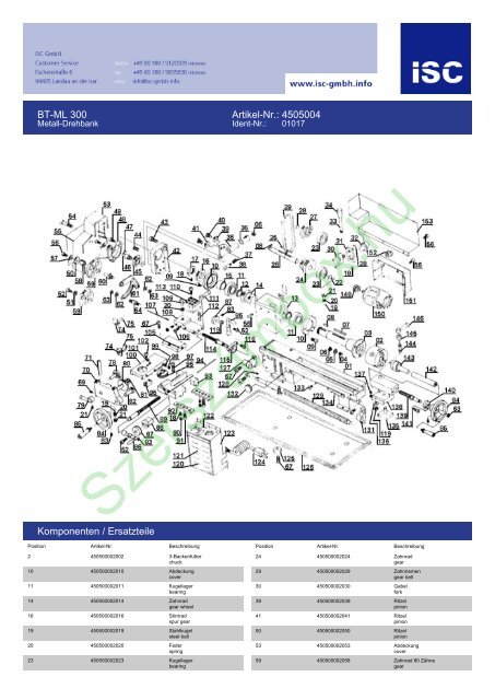 BT-ML 300 Artikel-Nr.: 4505004 Komponenten / Ersatzteile
