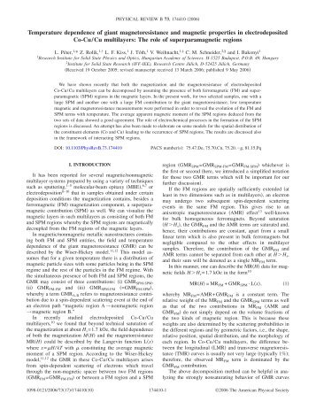 Temperature dependence of giant magnetoresistance and magnetic ...