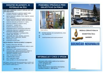 Informacije bolničar - Srednja zdravstvena in kozmetična šola Maribor