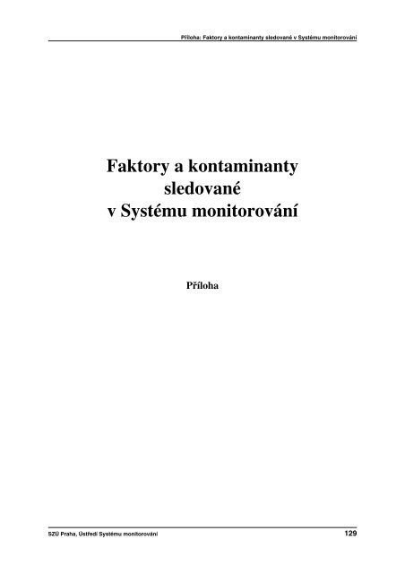 SouhrnnÃ¡ zprÃ¡va za rok 2004 - StÃ¡tnÃ­ zdravotnÃ­ Ãºstav