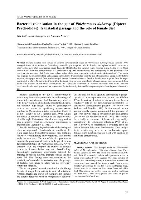 Bacterial colonisation in the gut of Phlebotomus ... - ResearchGate