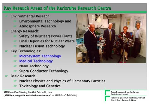 ATM-Networking @ Karlsruhe Research Centre - Torsten E. Neck