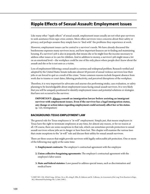 Sexual aSSault LEGAL ADVOCACY MANUAL - Texas Association ...