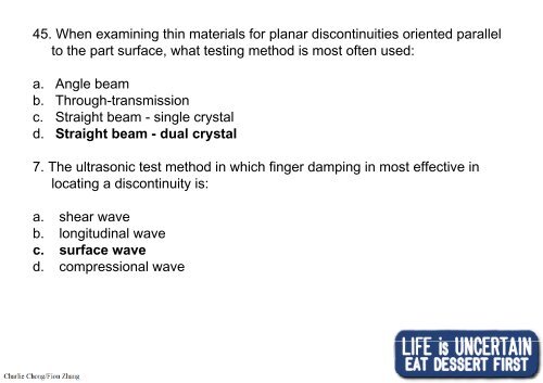 Preparatory Notes for ASNT NDT Level III Examination - Ultrasonic Testing, UT