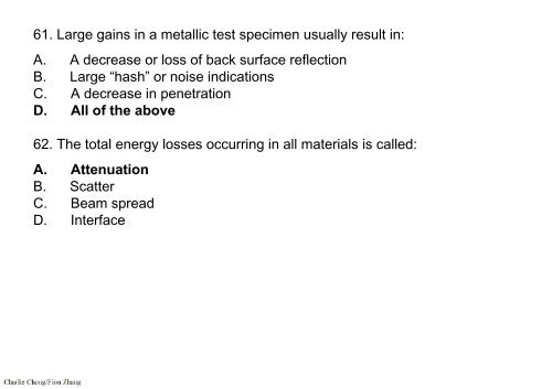 Preparatory Notes for ASNT NDT Level III Examination - Ultrasonic Testing, UT