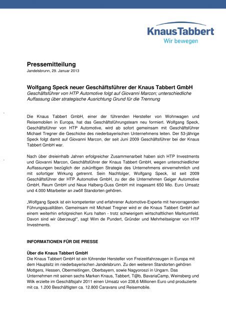 KTG_PM_Wolfgang Speck_DE - Knaus Tabbert Group GmbH