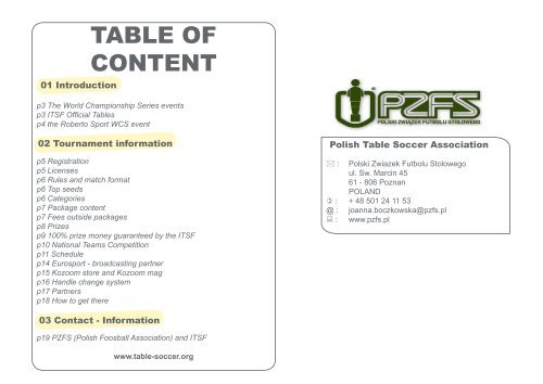 Information package - International Table Soccer Federation