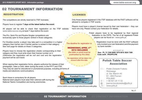 Information package - International Table Soccer Federation