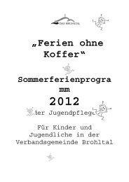 „Ferien ohne Koffer“ - Verbandsgemeinde Brohltal