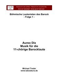 Aureo Dix Musik für die 11-chörige Barocklaute - Tabulatura