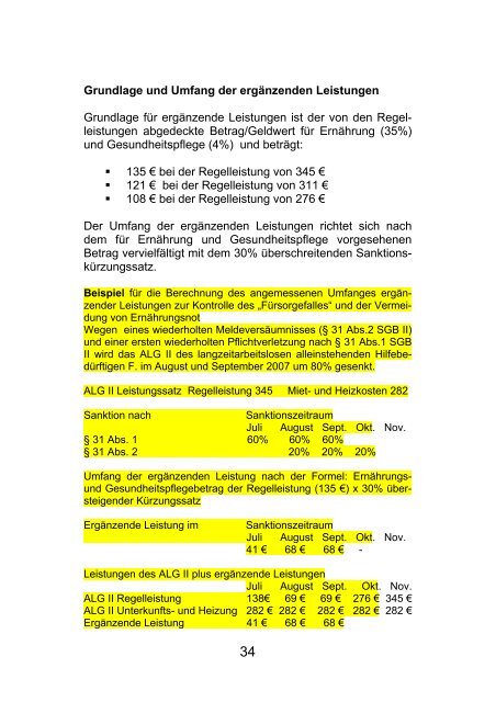 Sanktionen für Leistungsbezieher des ALG II, § 31 ... - Tacheles e.V.