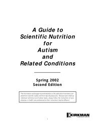 A Guide to Scientific Nutrition for Autism and Related ... - TACA