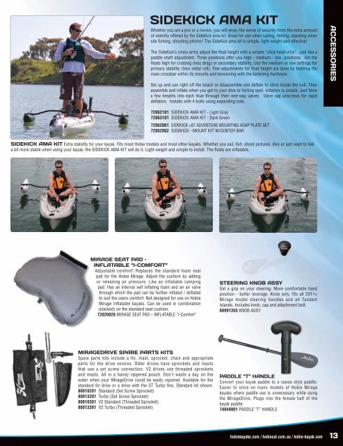 Sidekick AMA Kit, Hobie Sail &amp; Island Trampoline - Tackle Shack