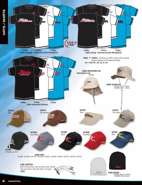 Hats, Shirts, Sunglasses, Accessories & Hobie Bags - Tackle Shack