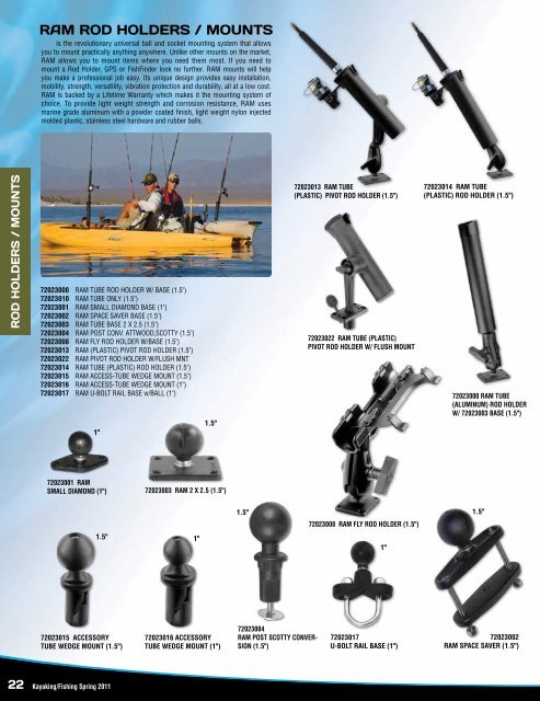 RAM ROD Fly Rod Holder with 2 x 2.5 Base