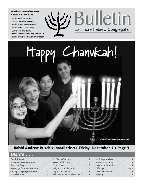 Happy Chanukah! - Baltimore  Hebrew Congregation