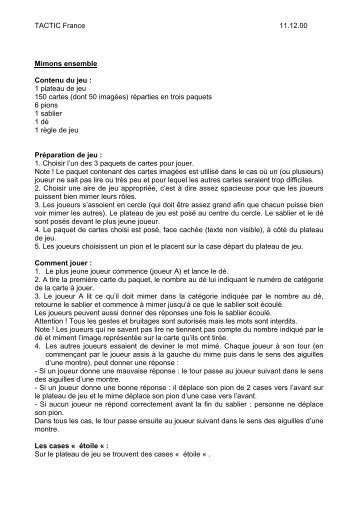 RÃ¨gles de jeu - Tactic