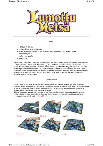 Sivu 1/4 Lumottu MetsÃ¤-sÃ¤Ã¤nnÃ¶t 16.5.2008 http://www ... - tactic