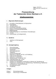 Finanzordnung der Taekwondo Union Sachsen e.V.