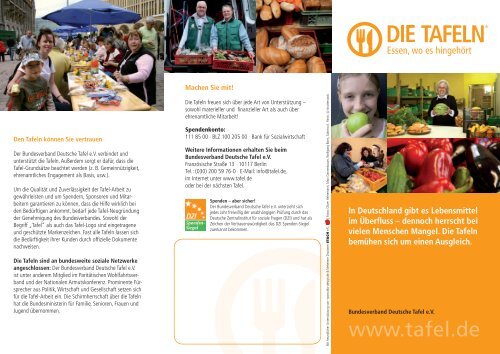Flyer Tafel 2011.indd - Bundesverband Deutsche Tafel e.V.