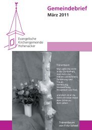 Gemeindebrief März 2011 - Evangelische Kirchengemeinde ...