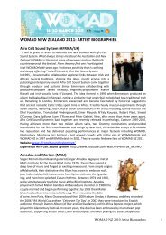 womad new zealand 2011: artist biographies - Taranaki Arts Festival ...