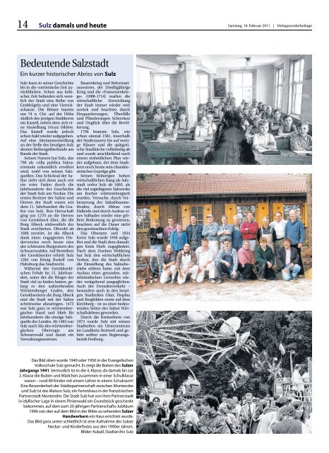 Sulz damals und heute - SchwÃ¤bisches Tagblatt