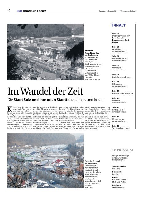 Sulz damals und heute - SchwÃ¤bisches Tagblatt