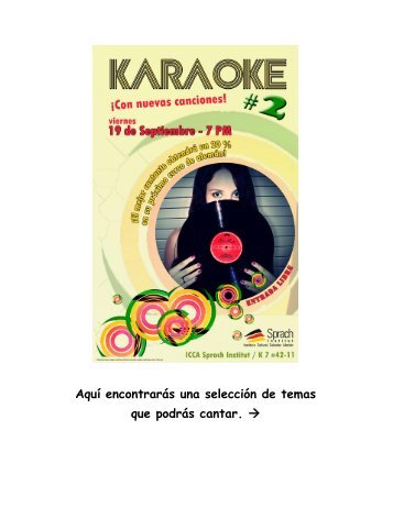 Karaoke 2 - Listado de canciones