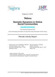 TAGora Semiotic Dynamics in Online Social Communities