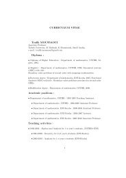 CURRICULUM VITAE Toufik MOUSSAOUI Diploma : Academic ...