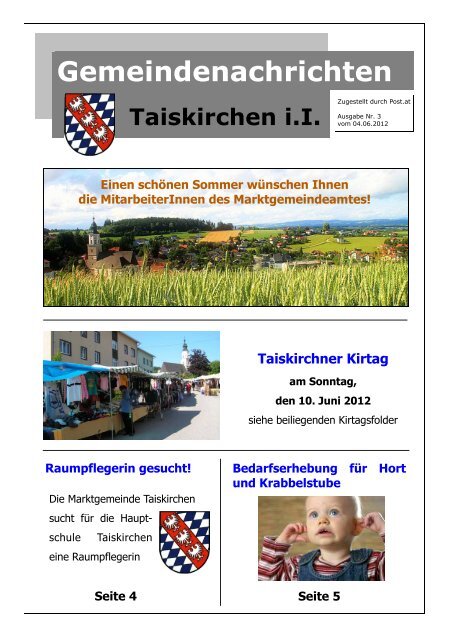 Gemeindenachrichten - Taiskirchen im Innkreis