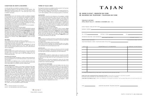 TABLEAUX ANCIENS - Tajan