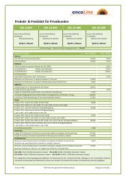 Produkt- & Preisblatt für Privatkunden - encoLine