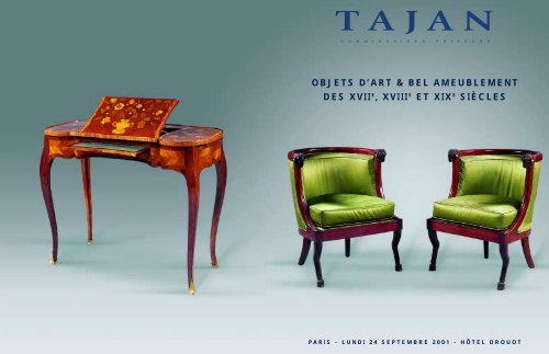 OBJETS D'ART & BEL AMEUBLEMENT DES XVII, XVIII ... - Tajan
