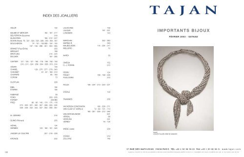 IMPORTANTS BIJOUX - MONTRES - Tajan