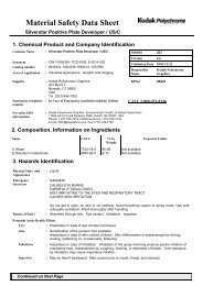 Kodak Silverstar Developer MSDS - Takach Press