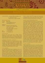 fact sheet - mahua kothi(rates) - Taj Safaris