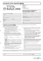 InscripciÃ³n como expositor directo - BioFach