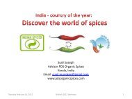 Sunil Joseph Advisor PDS Organic Spices Kerala, India ... - BioFach