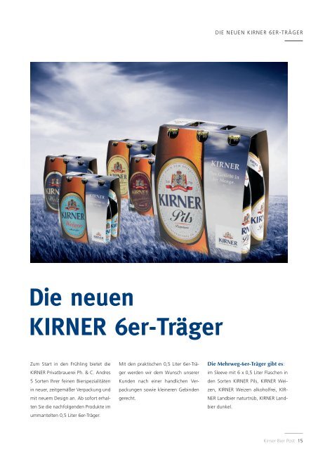 Die neuen KIRNER 6er-Träger - Kirner Bier