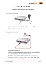 Fritz!Box Fon WLAN 7170 Erstinstallation am encoLine-Anschluss